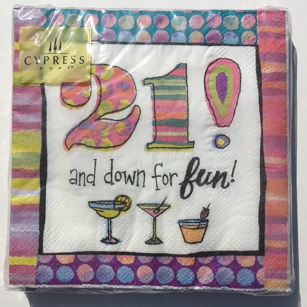 2 Packages Cypress Home Beverage Napkins Cocktail 21st Birthday Paper Party New